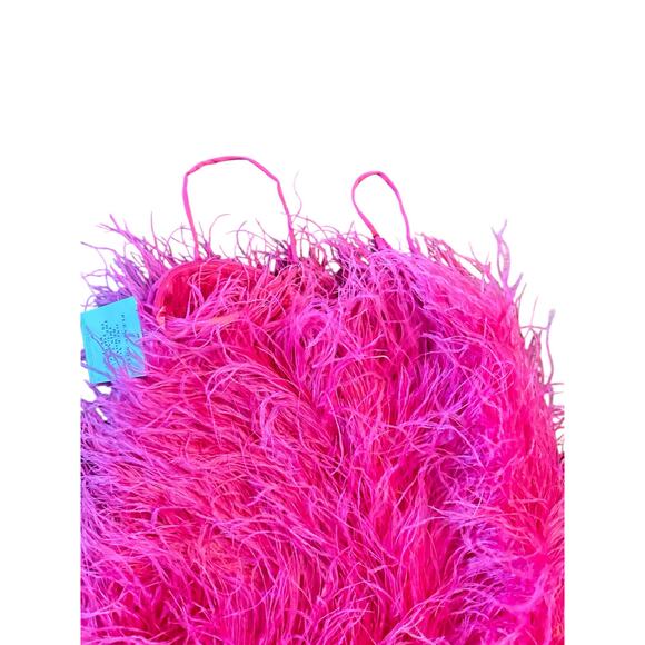 NWT S Alamour The Label Kaila Pink Feathered Bustier Mini Dress Cocktail Party - Picture 4 of 6